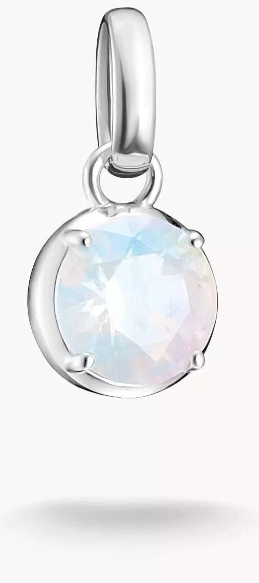 THOMAS SABO Charm Club pendant with pink synthetic corundum and white zirconia in 925 Sterling silver