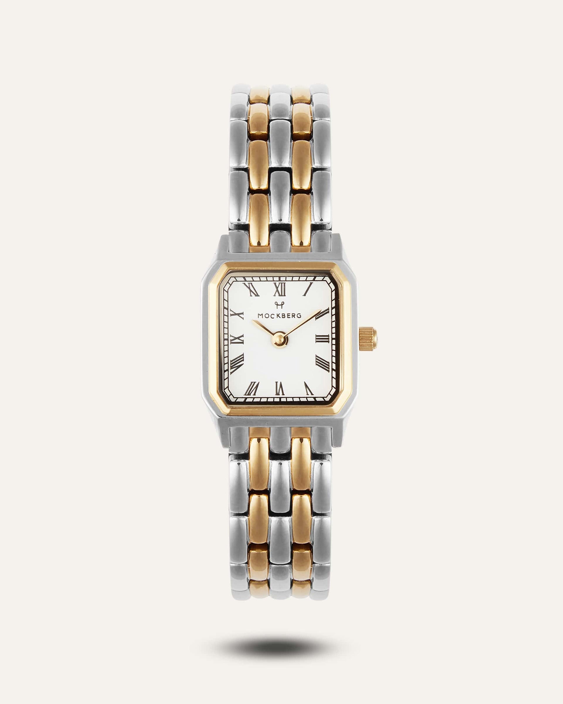 Mockberg Classic BIC MO336 Damen Armbanduhr Weiß • Mineralglas • Goldfarben Gliederarmband