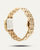 Goldfarbenes Metallgliederarmband der Armbanduhr, Ansicht von der Rückseite