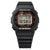 Schwarze Casio G‑SHOCK Digitaluhr mit eckigem Gehäuse und beleuchtetem Display