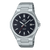 Casio Edifice Herrenuhr, schwarzes Zifferblatt mit Indexen und Stahlarmband