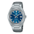 Casio Edifice Herrenuhr, blaues Zifferblatt mit Indexen, Metallarmband und Datumsfenster