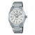 Silberne Herrenarmbanduhr mit Edelstahlband, rundem Gehäuse und Automatik-Zifferblatt
