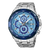 Casio Edifice Herren-Chronograph Uhr, blaues Ziffernblatt, Edelstahlarmband und Datumsanzeige