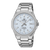 Analoge Herrenarmbanduhr Casio Edifice mit silbernem Edelstahlgehäuse, Saphirglas, Datum