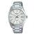 Casio Edifice Herrenarmbanduhr mit silbernem Metallband, Zifferblatt mit WATER RESIST 100 m