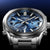 Casio Edifice Herrenarmbanduhr mit blauem Zifferblatt, eingelassenen Totalisatoren und Edelstahlband