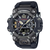 Herrenarmbanduhr mit schwarzer Lünette und markanten Drucktasten, analoge und digitale Anzeige