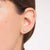 Single stud earring with white stones - 750 yellow gold plating