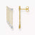 Gold-plated waterfall earrings with white stones