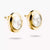 Oval Stud Earrings with Zirconia Stones 18k Gold Plating