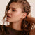 Oval Stud Earrings with Zirconia Stones 18k Gold Plating