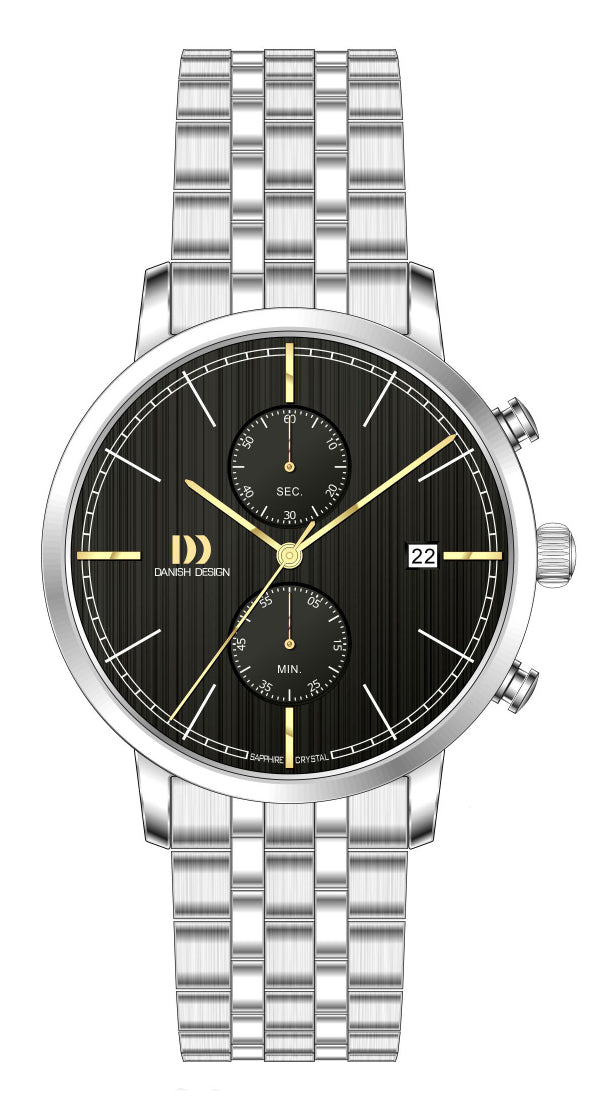 Danish Design Koltur Chrono II IQ94Q1290 Herrenuhr Grau • Saphirglas • Chronograph