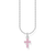 Necklace with pink cross pendant silver