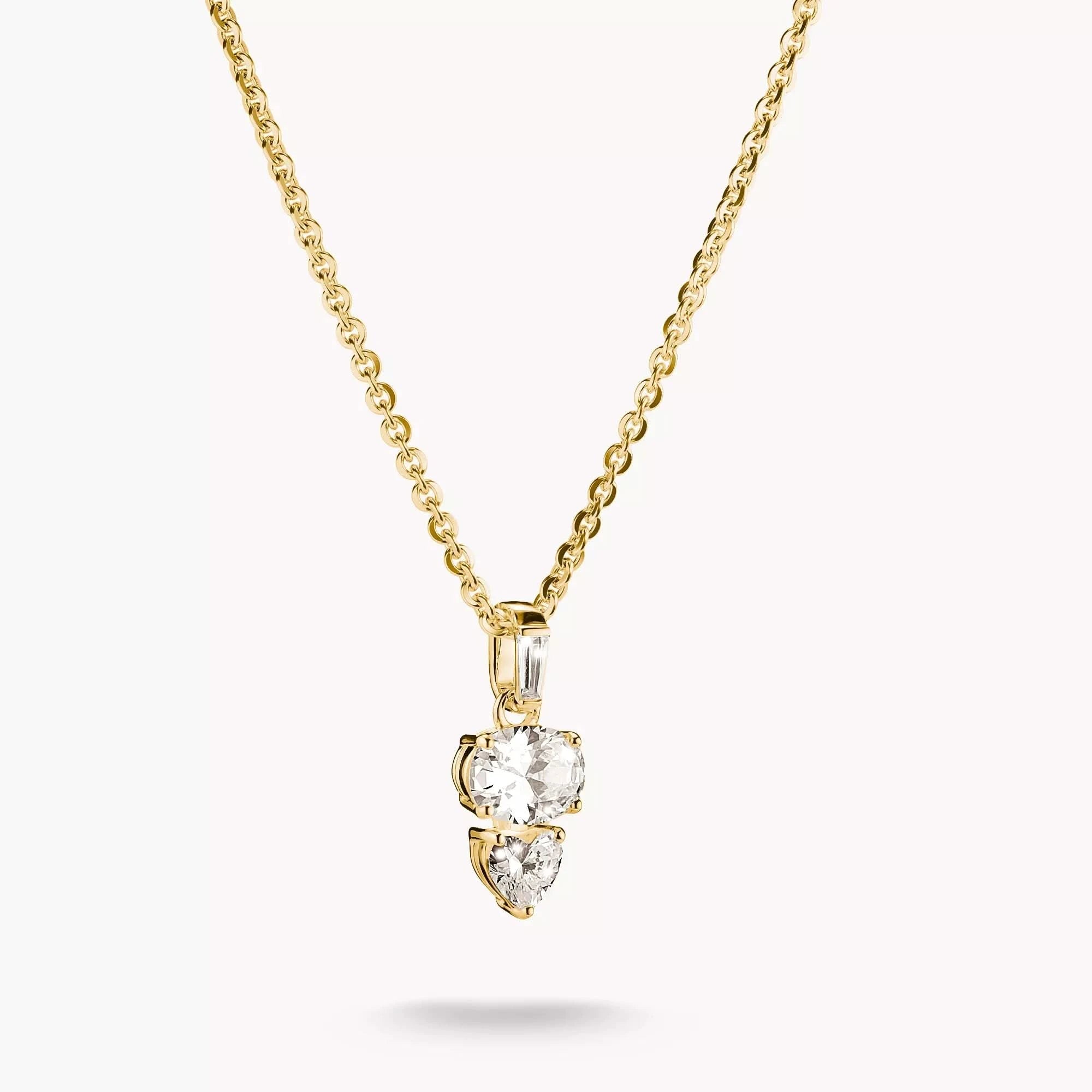 Women's necklace, 18k gold plated with white zirconia stones - THOMAS SABO Model: KE2363-414-14