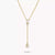 Y-Necklace with White Zirconia Stones Bold Elegance 18k Gold Plating