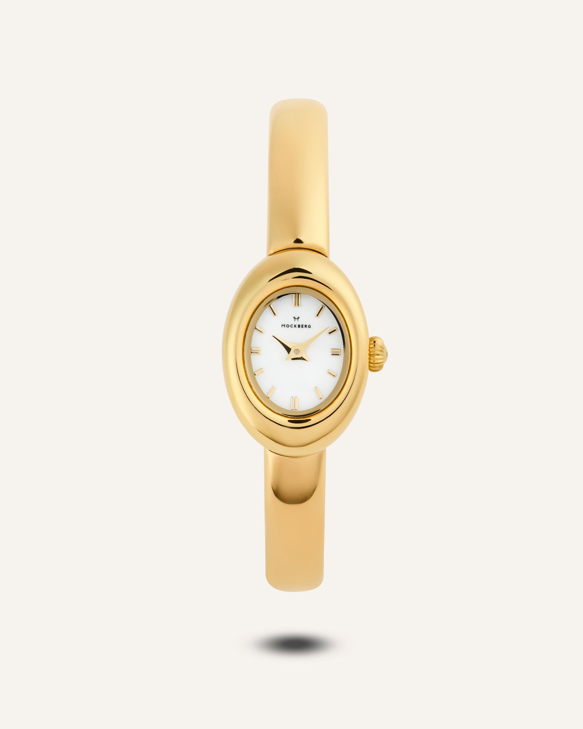 Mockberg Belle Oval Petite MB1771 Damen Armbanduhr Goldfarben • Mineralglas • Bangle-Armband