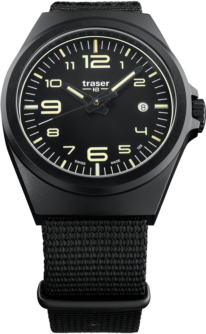 Traser H3 P59 Essential M 108218 Herrenuhr Schwarz • Saphirglas mit Trigalight • Schweizer Quarzwerk