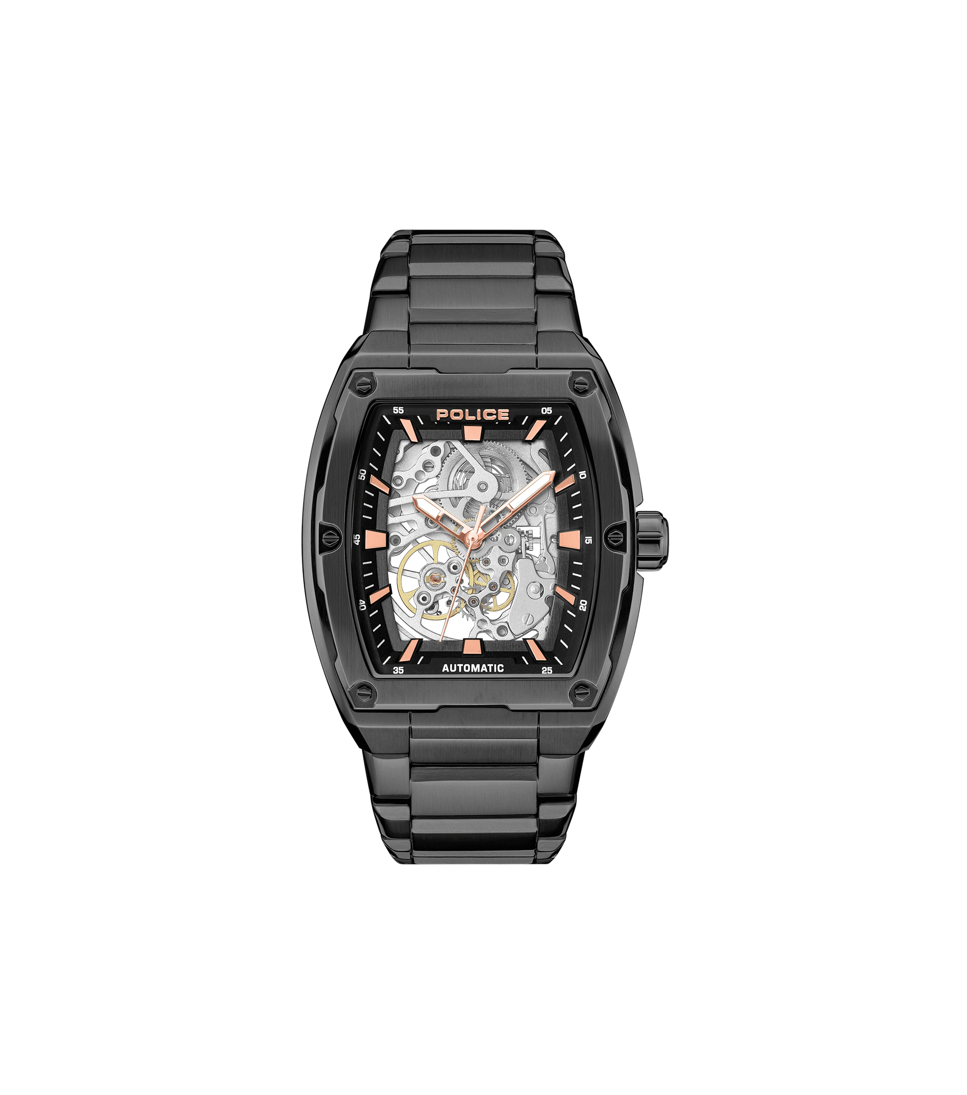 Police Skeletor PEWJL0072201 Herrenuhr Schwarz • Automatikwerk • Mineralglas