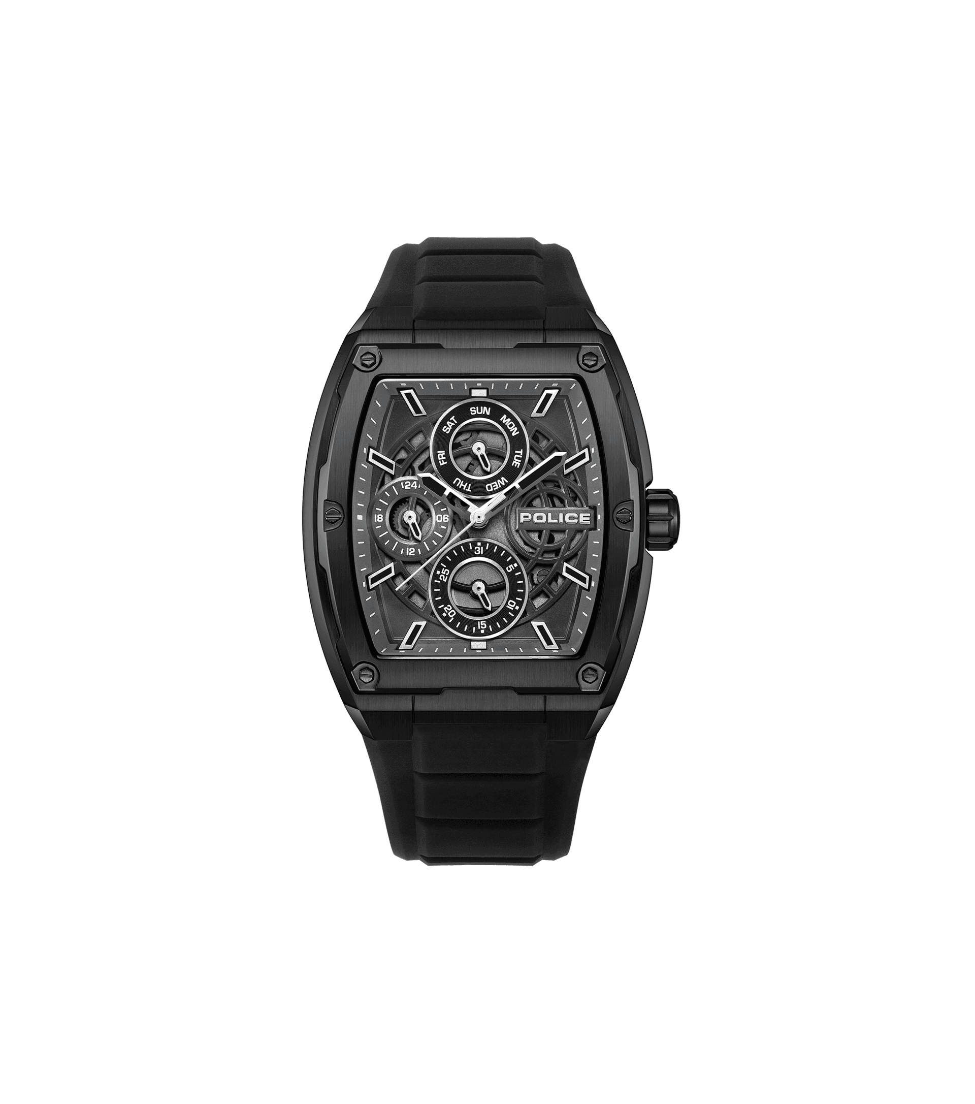 Police Creed PEWJQ0004501 Herren • Multifunktionsuhr • Verschraubte Krone