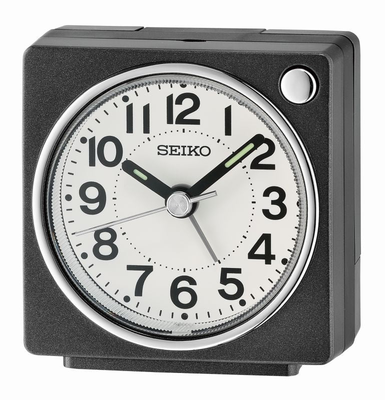 Seiko QHE196K Table Clock Beige • Silent Sweep Second Hand • Alarm & Snooze