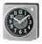 Seiko Fuji QHE197S Table Clock Silver • Silent Sweep Second Hand • LumiBrite Luminous Material