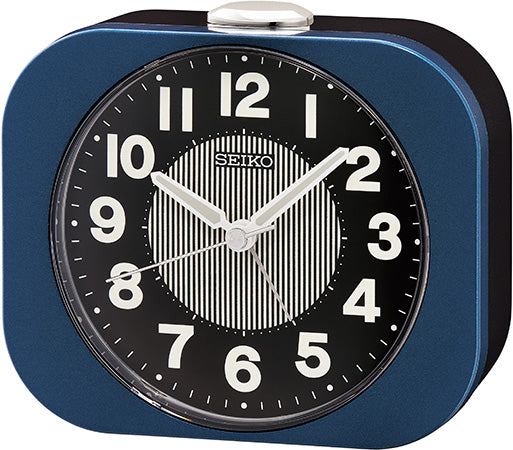 Seiko QHE206L Table Clock Dark Blue • Silent Sweep Second Hand • Snooze Function