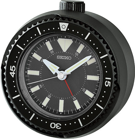 Seiko QHE207K Alarm Clock Black • Sweep Movement • Lumibrite Luminous Hands