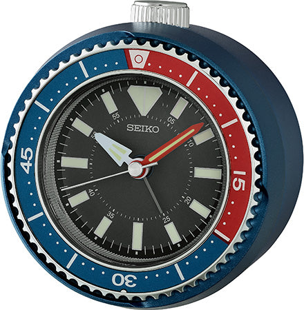 Seiko QHE207L Alarm Clock Blue • Silent Sweep Movement • Lumibrite Illuminated Dial