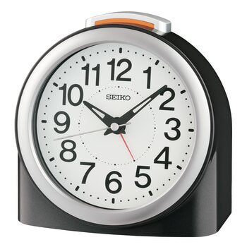 Seiko QHE211K Alarm Clock Black • Silent Sweep Movement • Ascending Wake Alarm