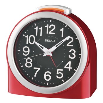 Seiko QHE211R Alarm Clock Red • Arabic Numerals • Snooze with Light