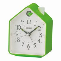 Seiko QHP010M Alarm Clock Green • Birdsong Alarm • Silent Quartz Movement