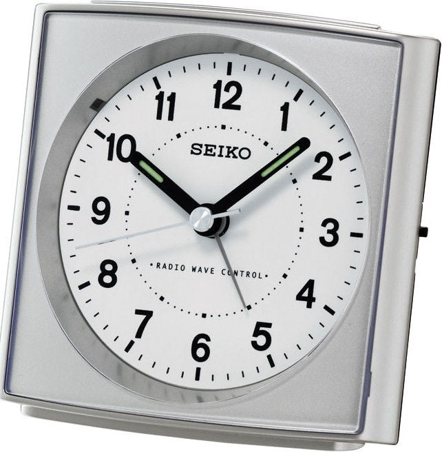 Seiko QHR022S Clock Silver • Radio-Controlled (DCF77) • Acrylic Glass