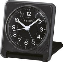Seiko QHT015K Travel Alarm Clock • LumiBrite Illumination • Ascending Alarm with Snooze Function