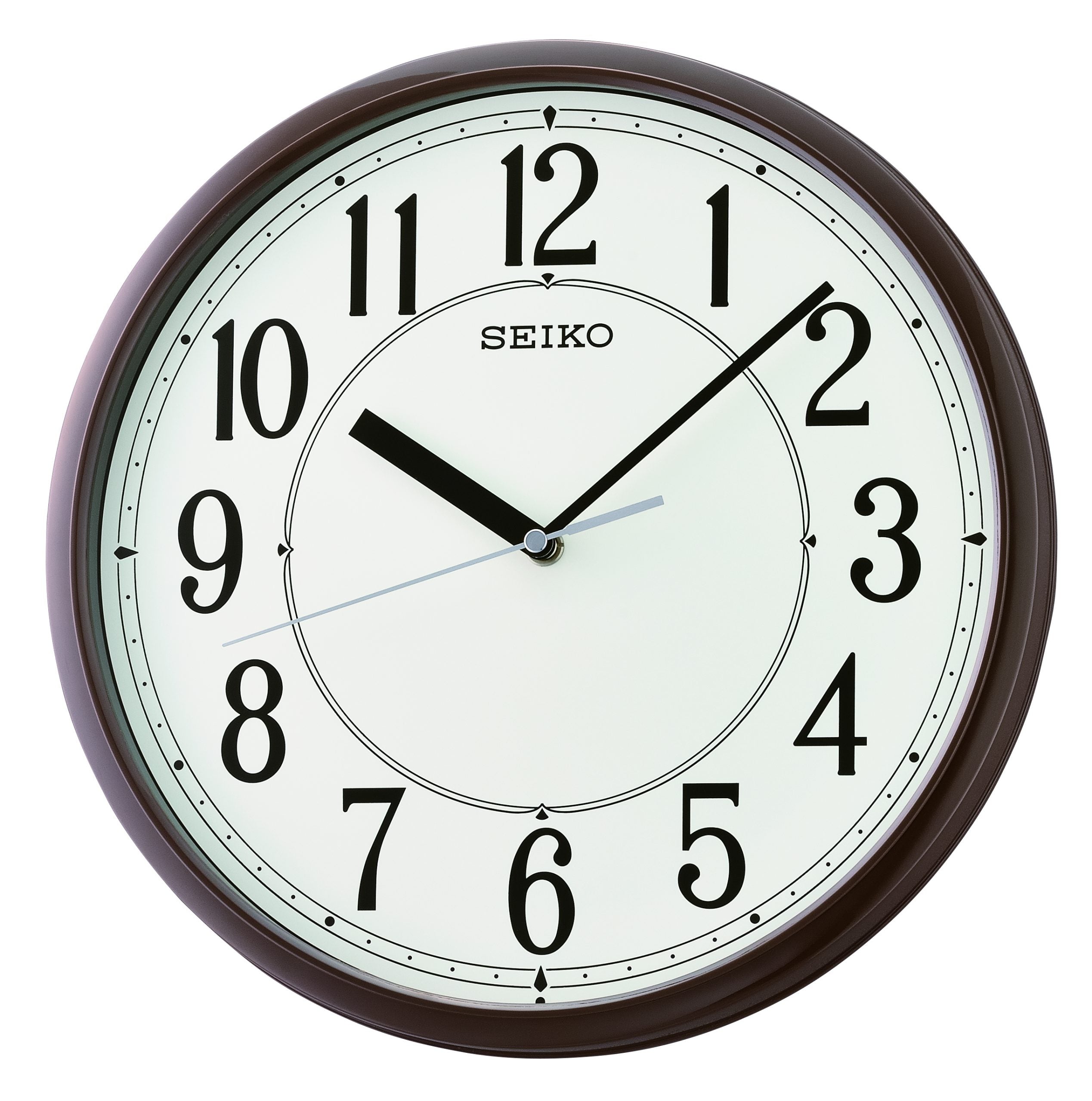 Seiko QXA756B Wall Clock • Plastic Case • Modern Round Design