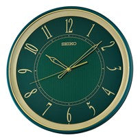 Seiko QXA834M Wall Clock Green • Silent Sweep Second Hand • Quartz Movement