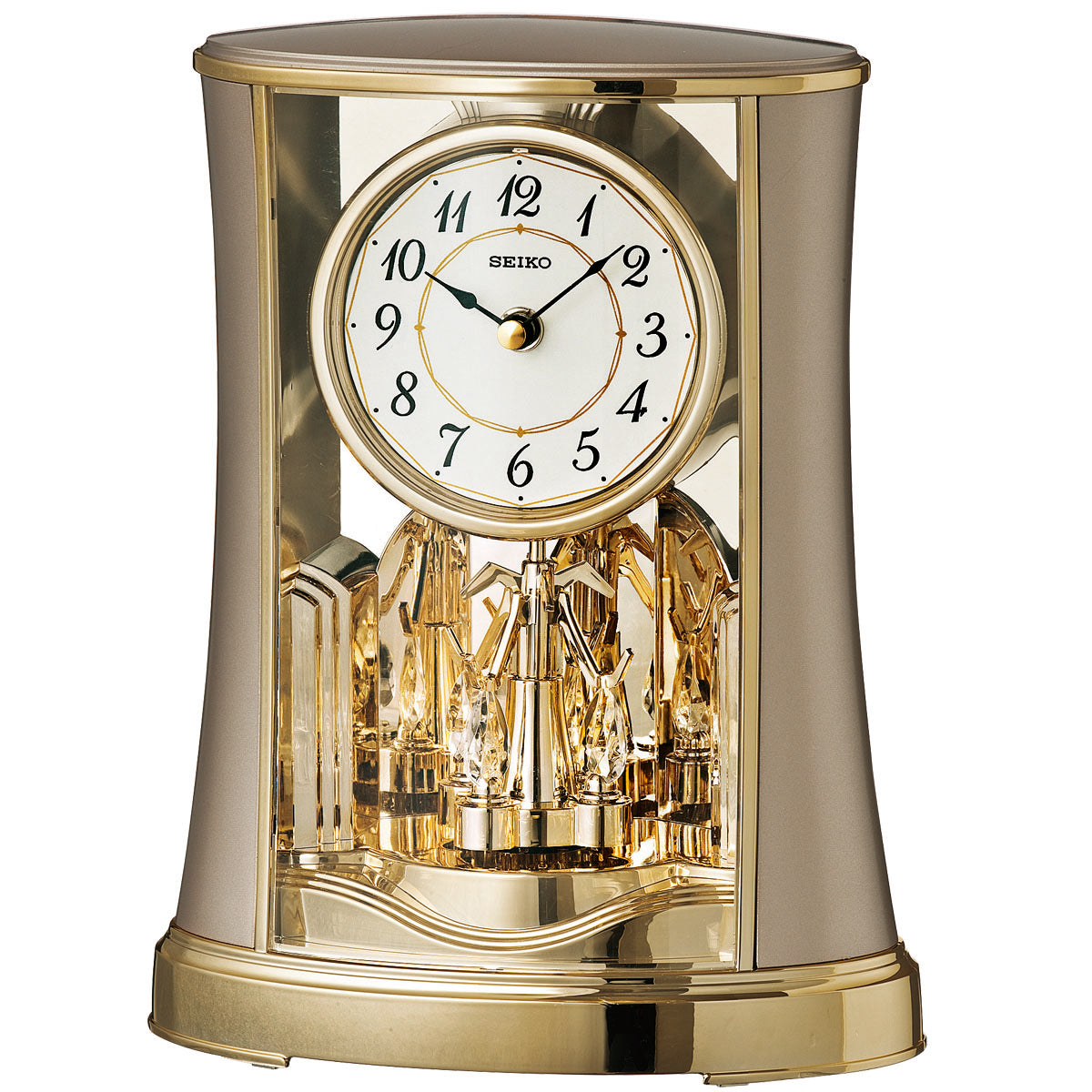 Seiko QXN227G Mantel Clock Gold • Pendulum Clock • Quartz Movement