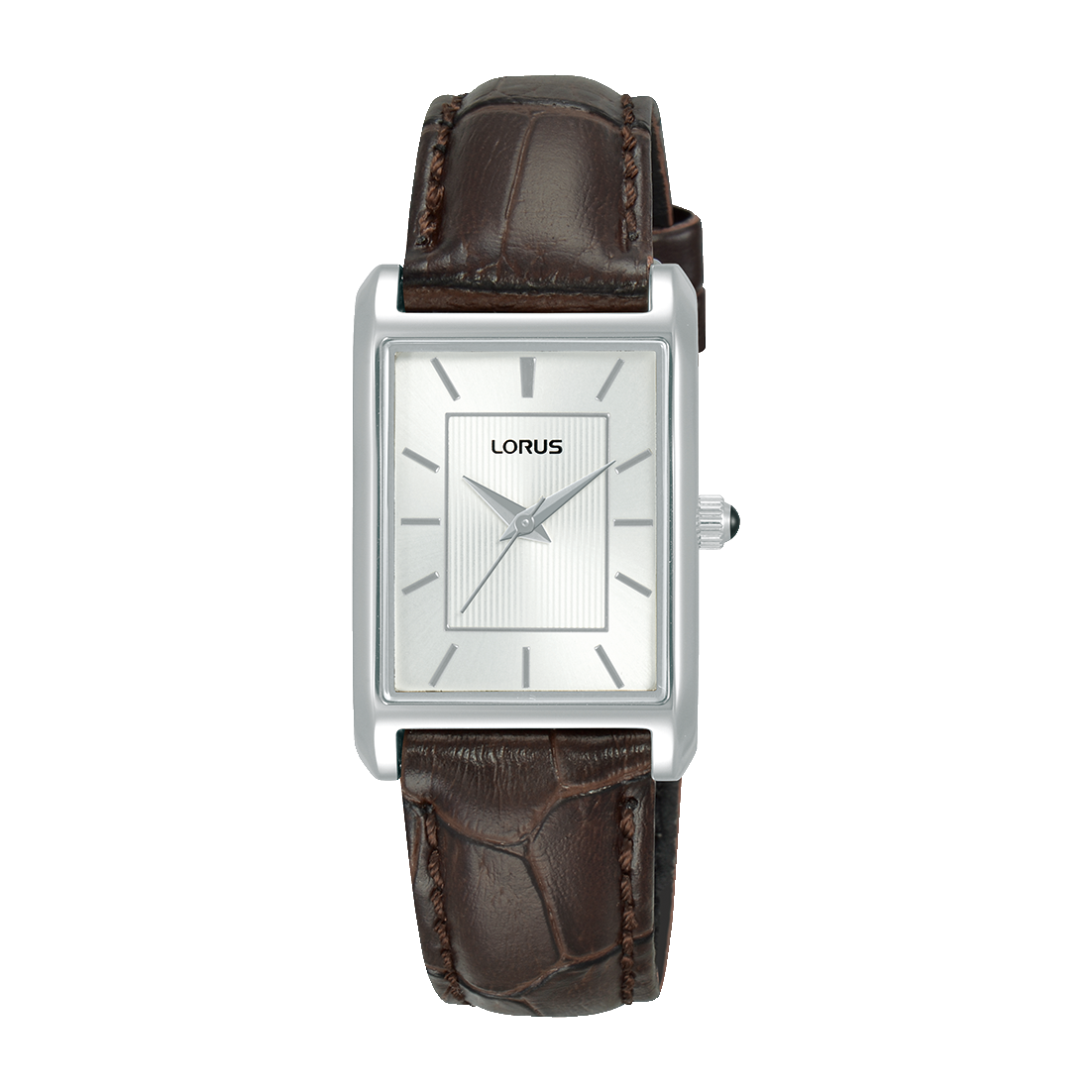 Lorus Classic RG289VX9 Damen Armbanduhr Weiß • Mineralglas • Dunkelbraunes Lederband