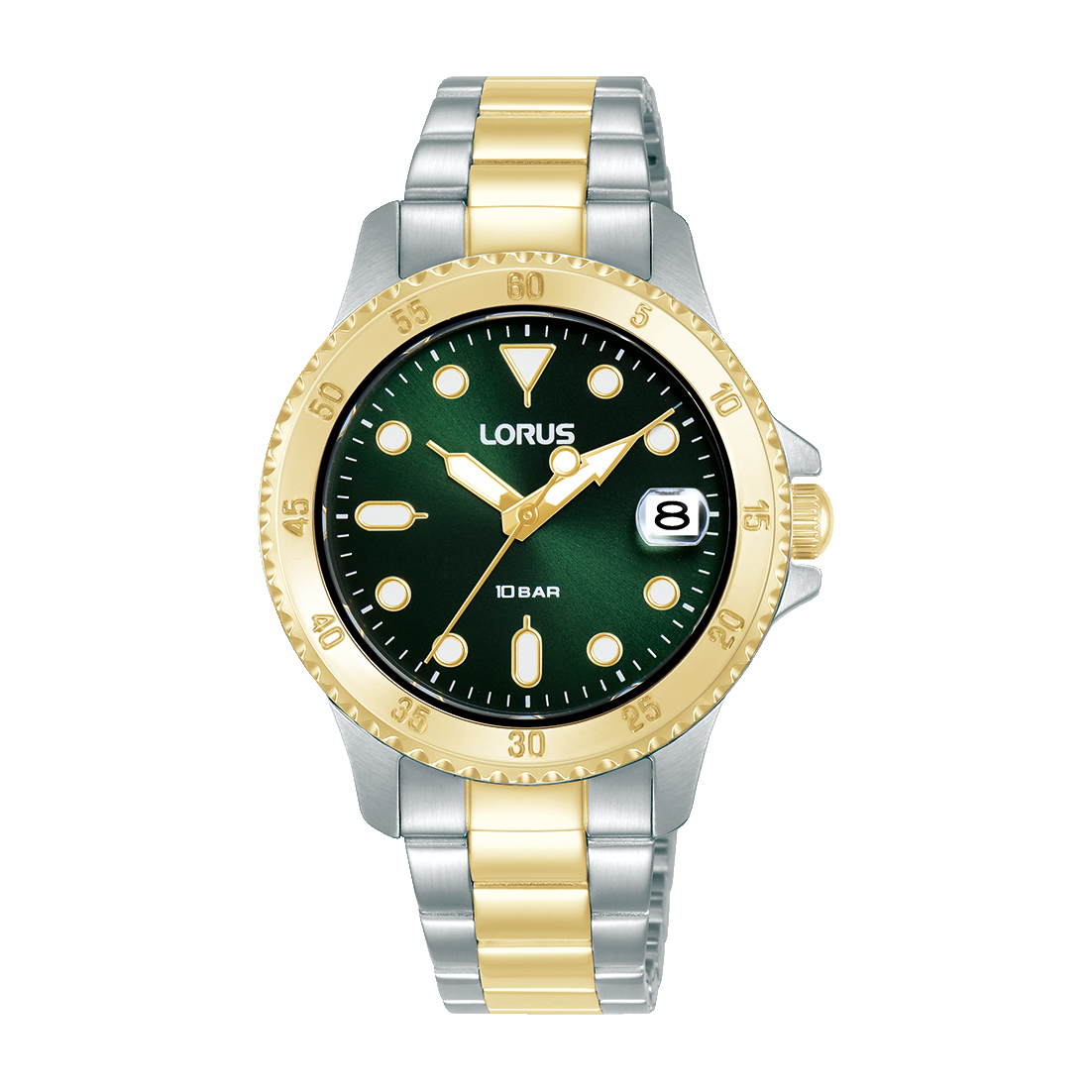 Lorus Sports RG820DX9 Damenuhr Dunkelgrün • Mineralglas • Edelstahlarmband