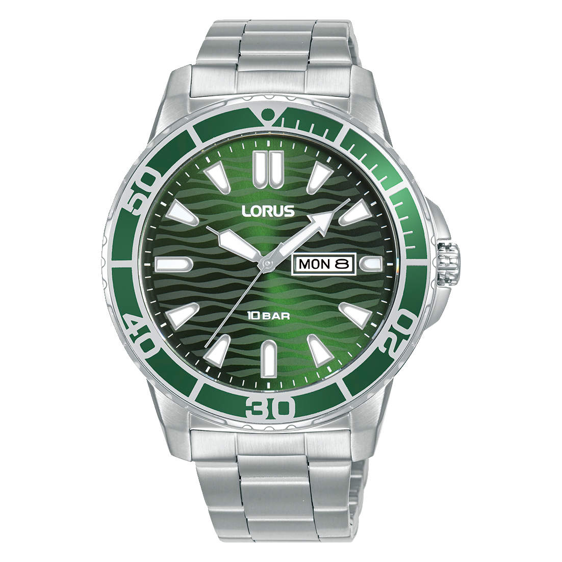Lorus Sports RH359AX9 Herrenuhr Dunkelgrün • Mineralglas • 10 BAR Wasserdicht