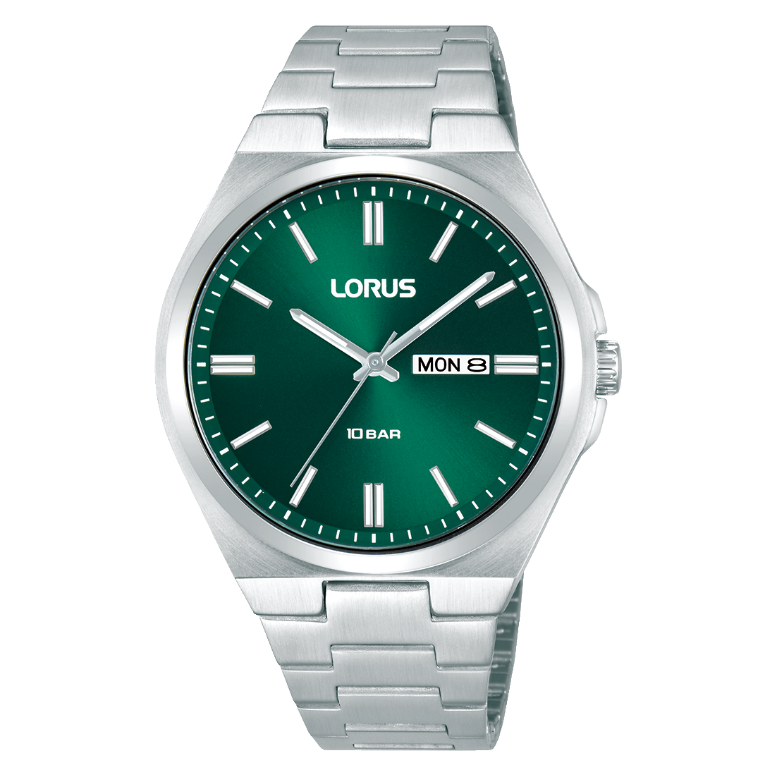 Lorus Sports RH395AX9 Herrenuhr Dunkelgrün • Mineralglas • Edelstahlarmband