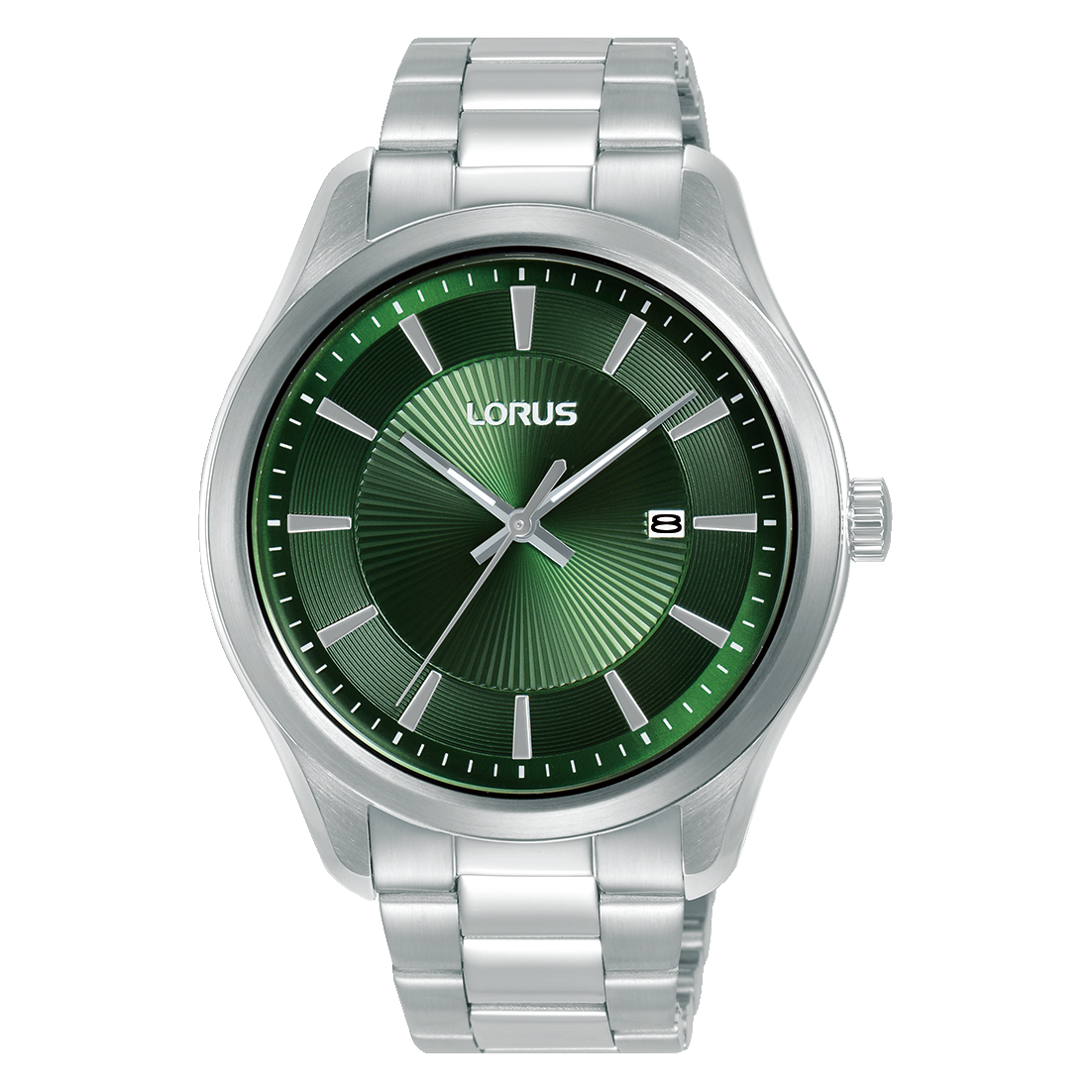 Lorus Classic RH929RX9 Herrenuhr Dunkelgrün • Mineralglas • Edelstahlarmband