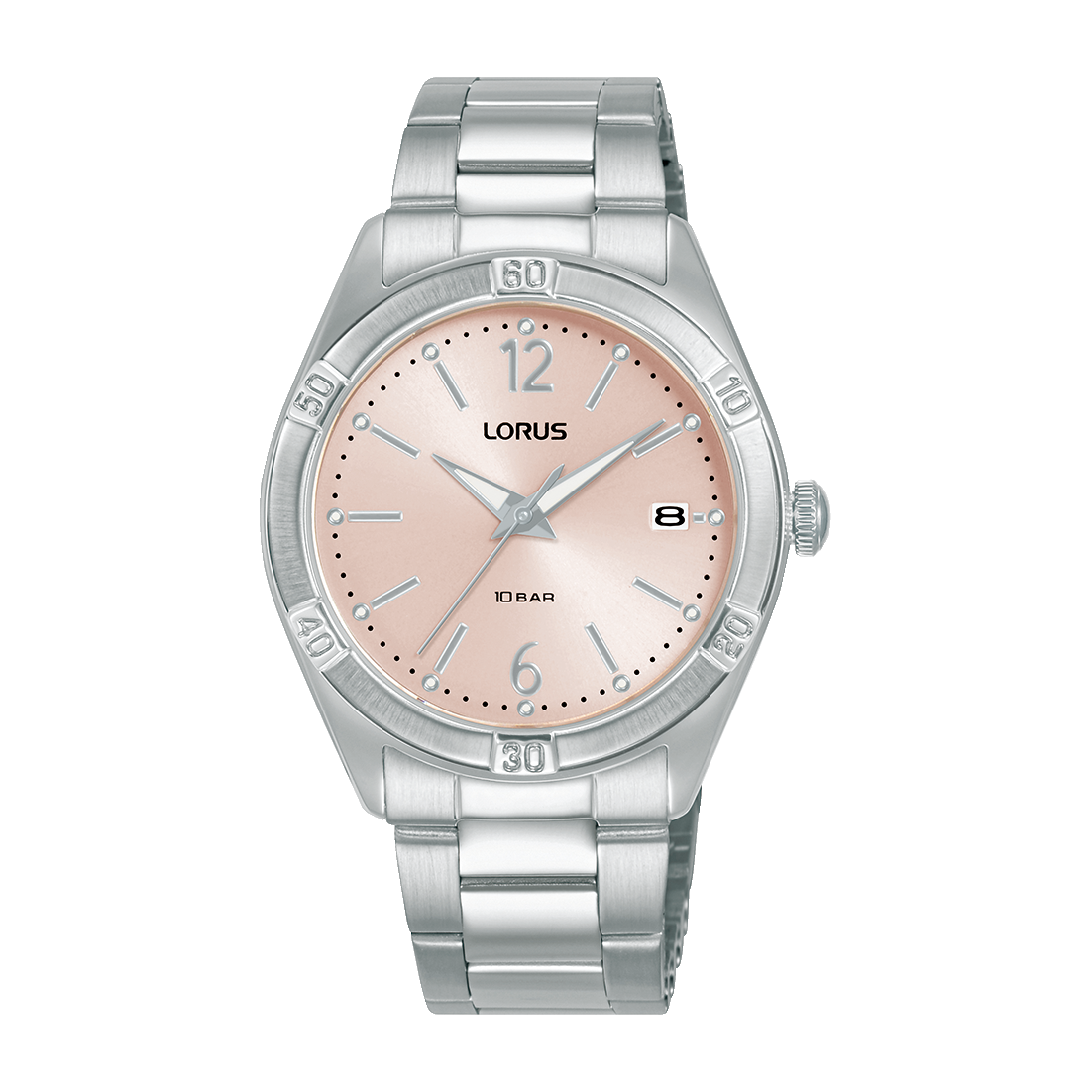 Lorus RH979QX9 Damenuhr Rosa • Mineralglas • Edelstahlarmband