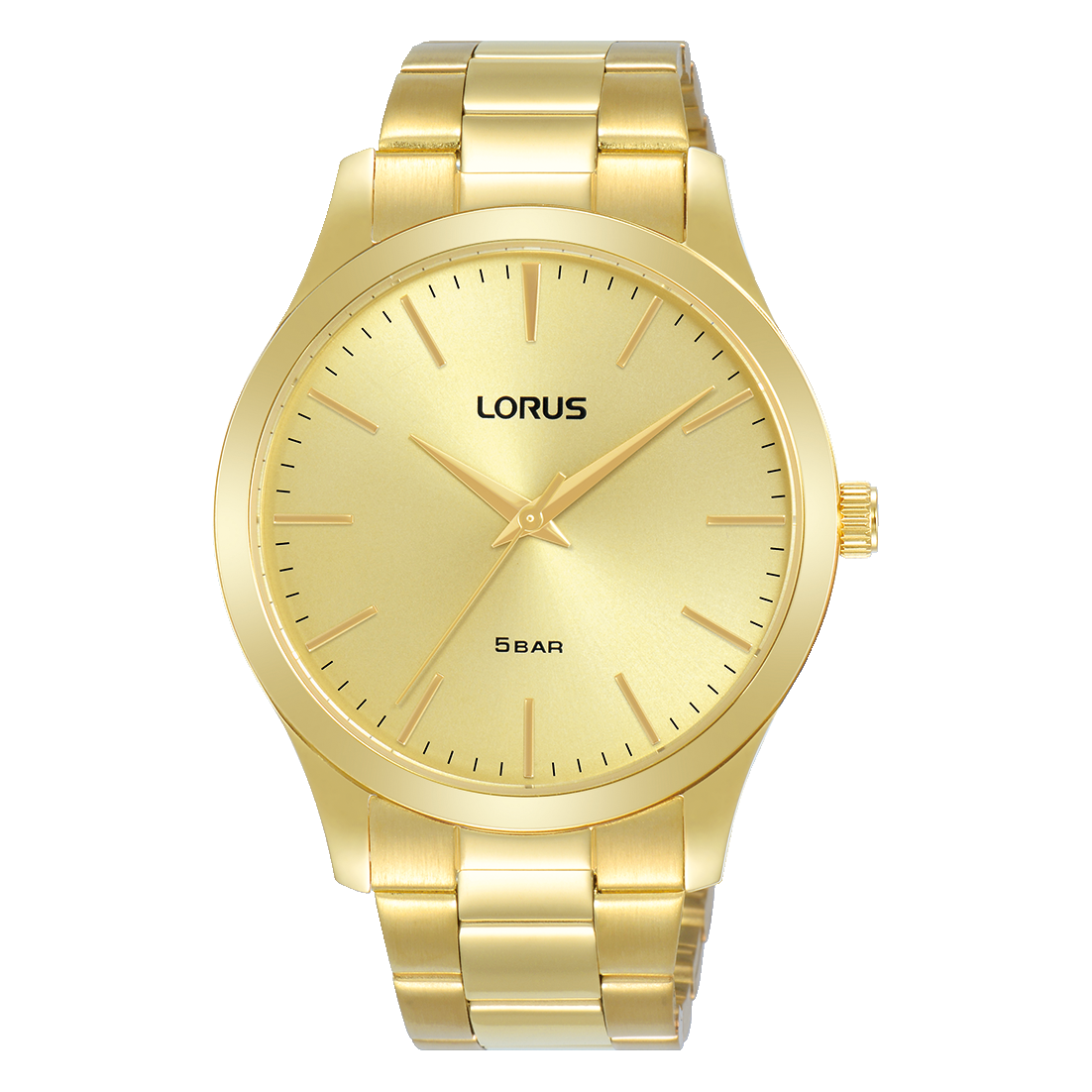 Lorus Classic RRX70HX9 Herren Armbanduhr Champagner • Mineralglas • Edelstahlarmband