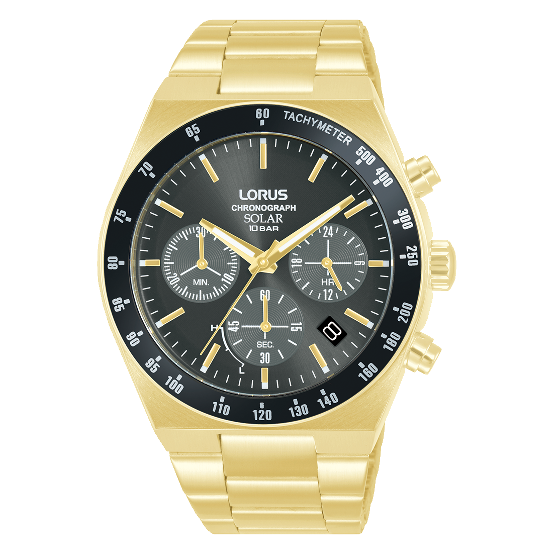 Lorus Sport RZ528AX9 Herren Armbanduhr • Solarwerk mit Chronograph • 10 bar wasserdicht