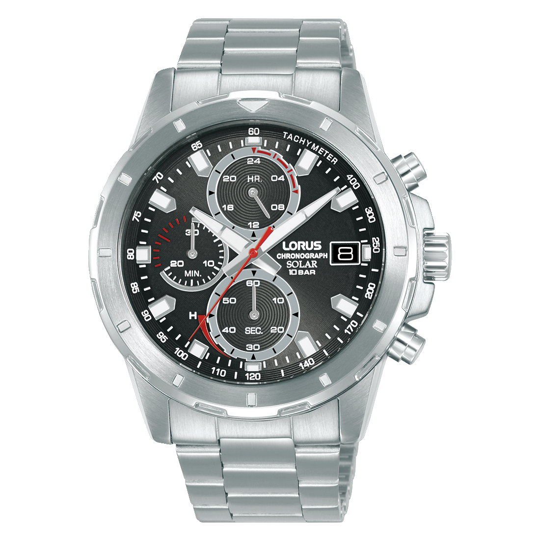 Lorus Sport RZ601AX9 Herren Armbanduhr • Solar-Chronograph • Edelstahlarmband