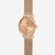 Naos XS Edition Elyra rose gold watch with rose gold Milanaise strap, 16, rose gold, 45-degree angle, gray