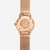 alt
Naos XS Edition Elyra rose gold watch with rose gold Milanaise strap, grey case back