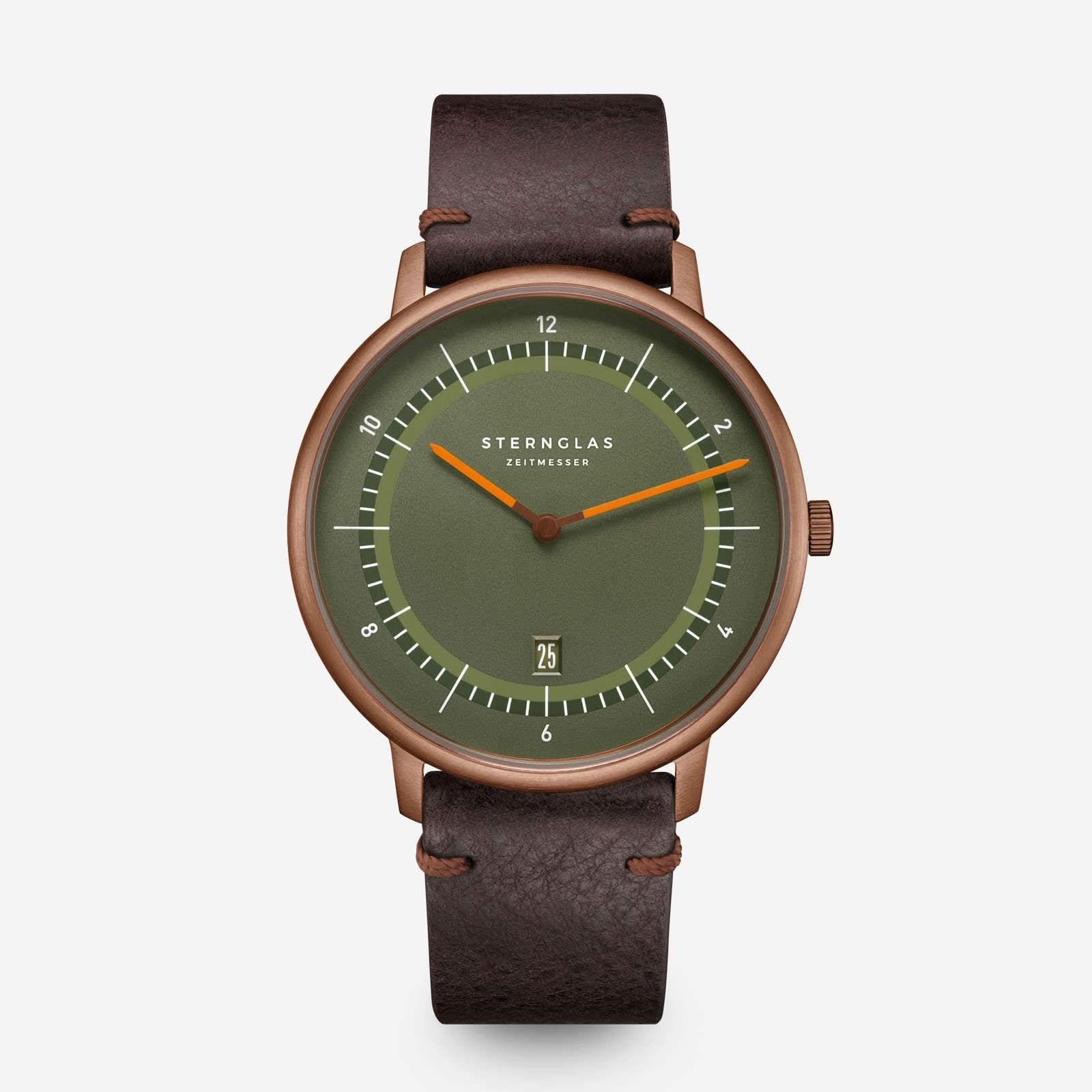 Naos XL Edition 1905 dark green bronze, Vintage 20 mocha, front view, gray
