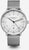 Hamburg watch strap, Milanese loop, silver, front view, gray